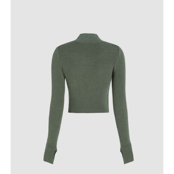 NWT Cider Solid Zipper Up Knitted Crop Top 4X - Picture 2 of 7